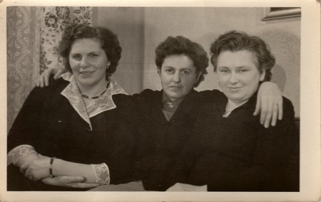 THE CZECHOSLOVAK SOCIALIST REPUBLIC - CIRCA 1960s: A vintage photo shows three women.のeditorial素材