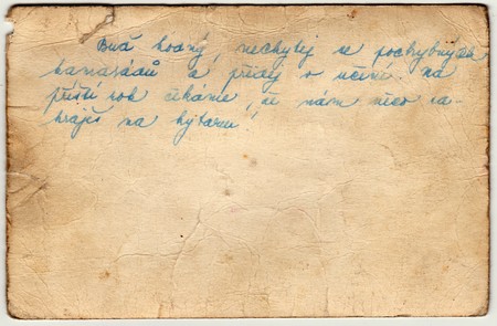 THE CZECHOSLOVAK  SOCIALIST REPUBLIC - 1961: Back of photo. Text in Czech: Be good, do not catch bad mates and redouble learning. We hope, you will play something on guitar next year.のeditorial素材