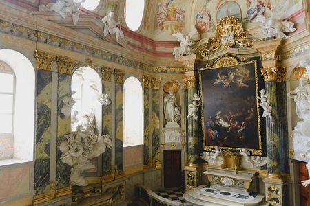 Valtice Palace 18th c. in Czech Republic, former seat of the ruling princes of Liechtenstein. Architect Johann Erlach. Interior sceneのeditorial素材