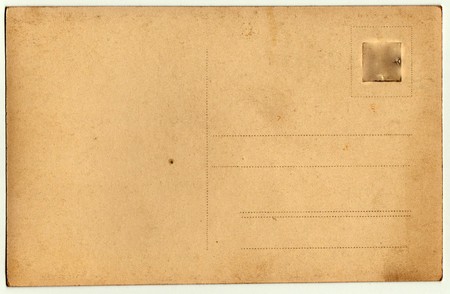 Back of a vintage photo - postcard. Rich stain and paper details. Can be used as background.のeditorial素材