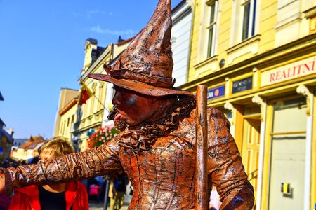 Living statue of witch. Live statue of sorceress.のeditorial素材