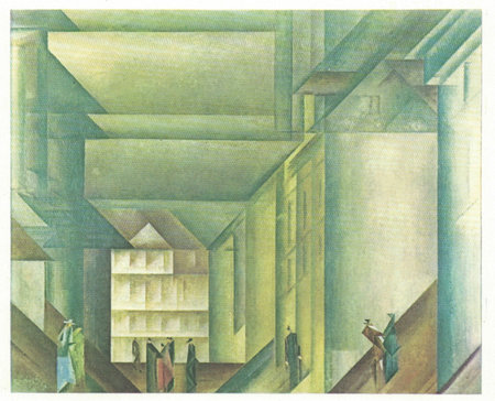 The Square also Behind the Church, 1916, oil on canvas. Painting by Lyonel Feininger.のeditorial素材
