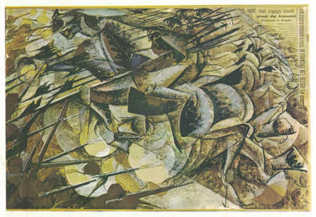 The Charge of the Lancers, 1915, collage, cardboard, tempera. The work by Umberto Boccioni.のeditorial素材