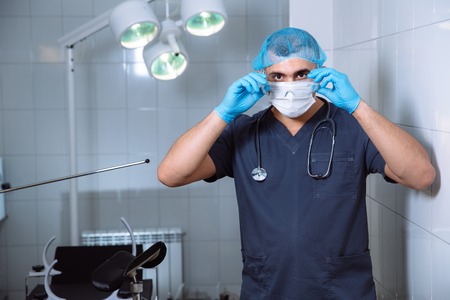 Doctor in operating room with medical tools. Concept of hospitalの写真素材