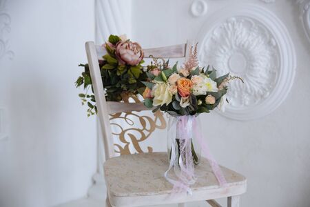 Beautiful wedding bouquet. Bride's flowersの写真素材