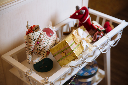 Merry Christmas and New Year 2017 presents, toys, decorationの写真素材