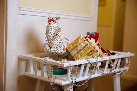 Merry Christmas and New Year 2017 presents, toys, decorationの写真素材