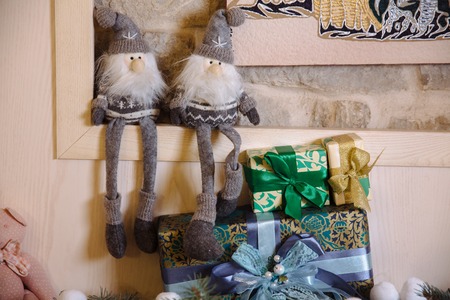 Merry Christmas and New Year 2017 presents, toys, decorationの写真素材