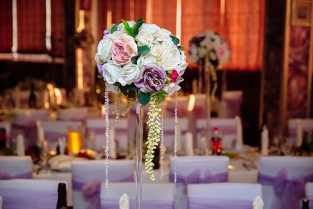 table decoration in wedding day.の写真素材