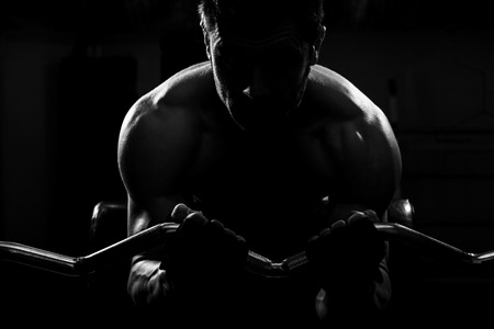 the man in the gymの写真素材