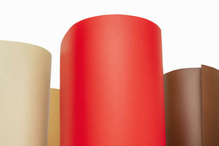 Colorful film rolls adhesive film in different colors. vinyl, plotter.の写真素材
