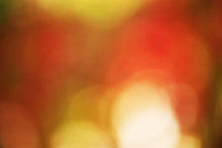 Defocused beautiful bokeh with autumnal red and yellow leaves. Defocus light autumn background.の写真素材