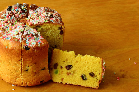 classic home baking on an old wooden rustic table