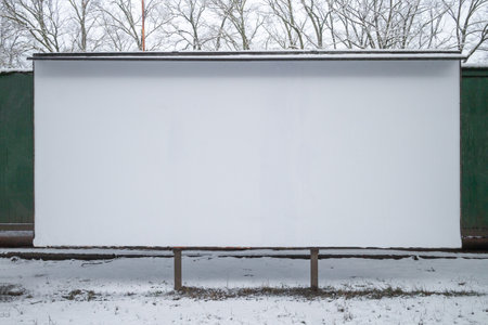 blank white billboard for advertisements and announcements in public placeの写真素材