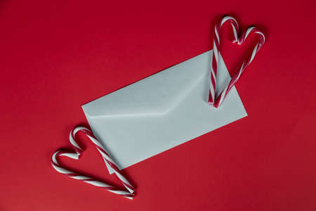 New Year's decor and frame with space for text. Christmas, holiday, give, count days, frame. flatlayの写真素材