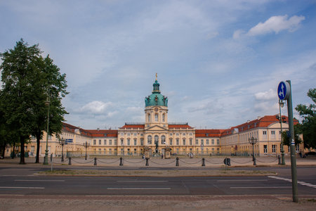 Front view of Charlottenburg Palace Schloss Charlottenburg, Berlin, Germany Deutschland. The palace was built at the end of the 17th century.のeditorial素材