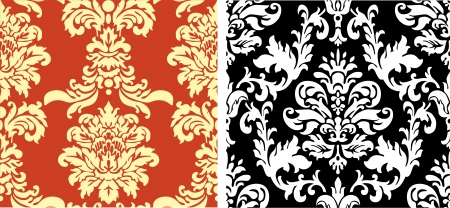 Damask seamless vector pattern set  のイラスト素材