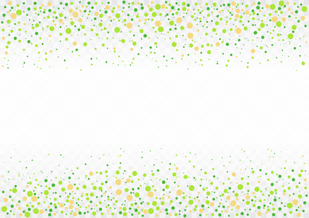 Festive flying spring green confetti card on transparent background. Vector Illustration.のイラスト素材