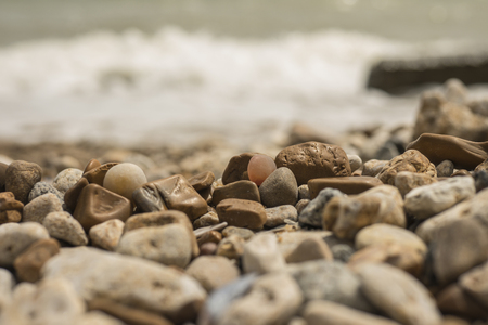 sea stones. sea pebbles on a summer beachの写真素材