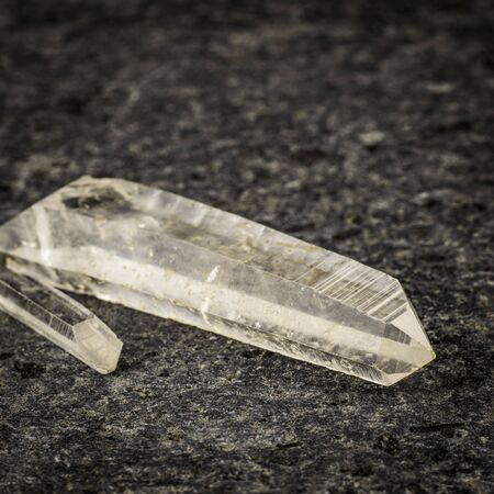 two single crystals of quartzの写真素材