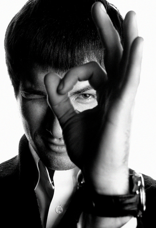 Man on a white background.の写真素材