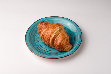 Croissant, croissant with filling, food on a white background, isolatedの写真素材