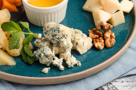 Cheese, cheese appetizer on a white background, side and top view