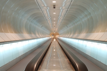 Escalator in the subway of Rotterdamの写真素材