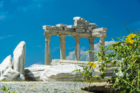 view of ruins the ancient greek tample of Apollon in Sideの写真素材