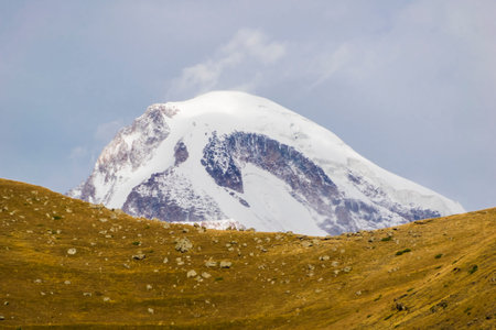 Kazbeg mountain is in the north of Georgia. it is one of the highest caucasian mountain.