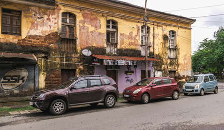 Panaji is the capital of the Goa state in India, the city is located on the banks of the Mandovi River and is known for its cobbled streets, Portuguese colonial architecture and colorful villasのeditorial素材