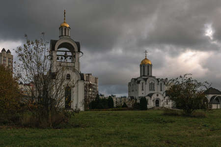 TEMPLE OF THE MOTHER OF GOD ICON "JOY OF ALL SORRY" IN THE CITY OF MINSKの写真素材