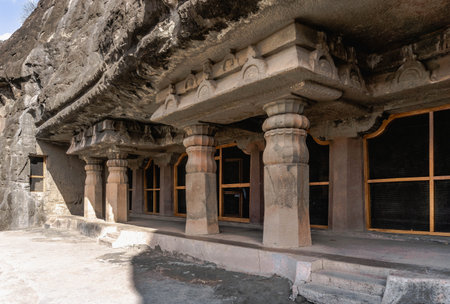 Ajanta Cave Temples in the Granite Mountains of Vindhya, India