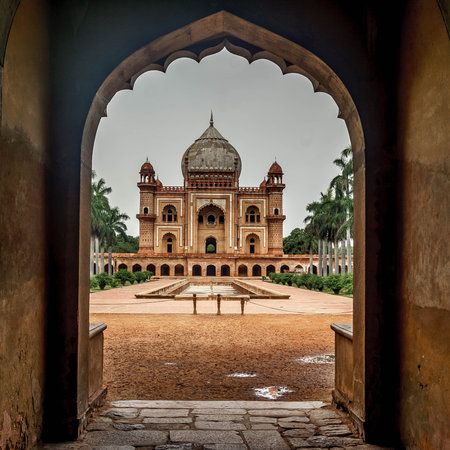 the last mausoleum of the Mughal era, the marble Tomb of Safdardjang, Delhiのeditorial素材