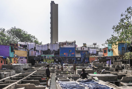 Dhobi Ghat open-air laundry in Mumbai, India