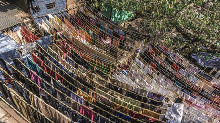 Dhobi Ghat open-air laundry in Mumbai, Indiaのeditorial素材