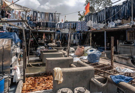 Dhobi Ghat, the world's largest open-air laundry facility located in the heart of Mumbai, India's...