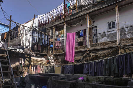 Dhobi Ghat open-air laundry in Mumbai, Indiaのeditorial素材