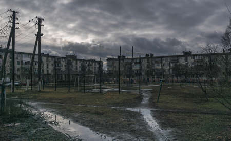settlement Slobozhanskoe urban type in the Zmievsky district of the Kharkiv region of Ukraineの写真素材