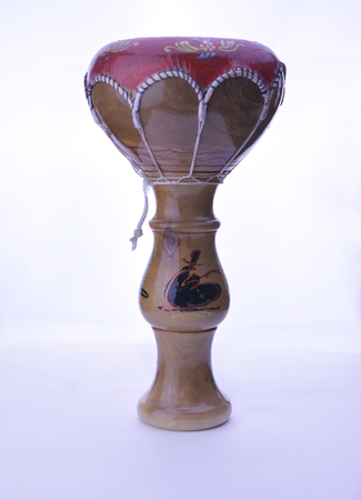 Bamboo drum frican djembe isolated on white background.の写真素材