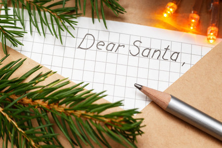 Christmas decoration. Letter to Santa Clausの写真素材