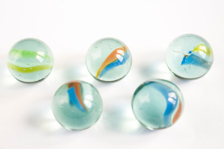 Colorful marble on table 