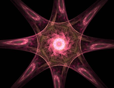 Stained glass flower or butterfly, digital fractal art designの写真素材