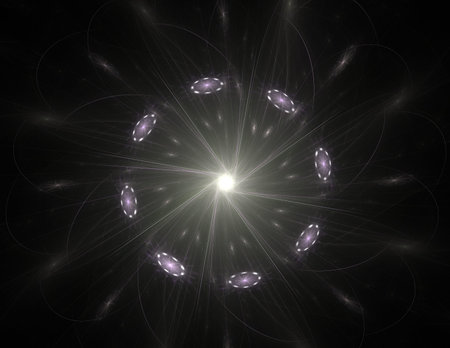 Elementary Particles series. Interplay of abstract fractal forms on the subject of nuclear physics...