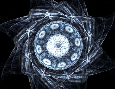fractal radial pattern on the subject of science, technology and designの写真素材
