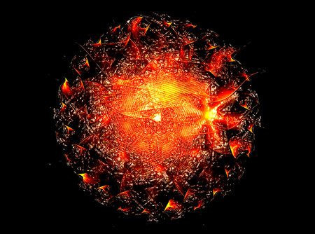 Lacy colorful clockwork pattern, digital fractal art design