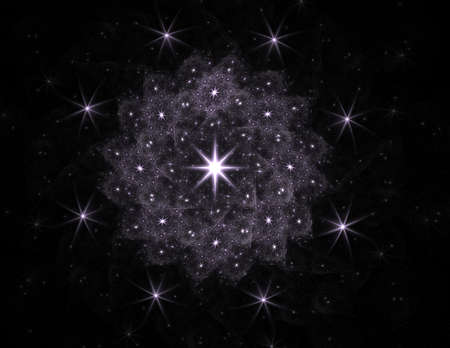 Fractal Burst series. Interplay of fractal radial burst pattern on the subject of science, technology and designの写真素材
