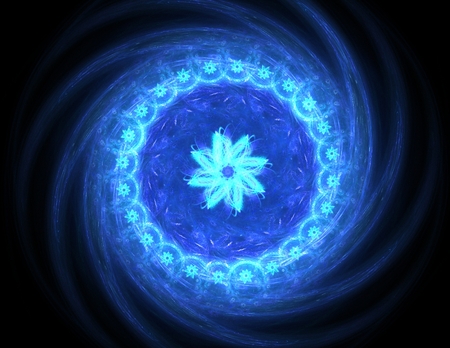 Colorful fractal rings, digital artworkの写真素材