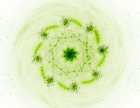 Colorful fractal rings, digital artwork
