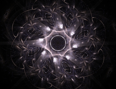 fractal radial pattern on the subject of science, technology and designの写真素材